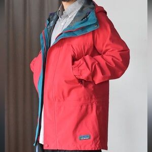 Vintage L.L. Bean Gore-Tex Mountain Parka Red Hooded Jacket Size Small